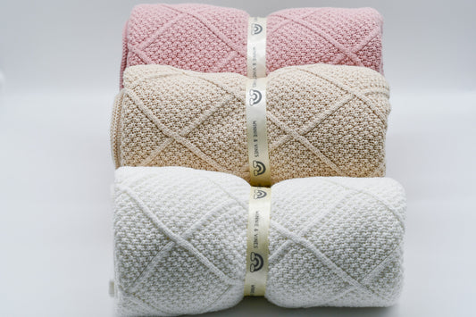 Diamond Knit Baby Blanket